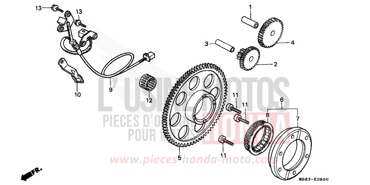 PULSE GENERATOR/ STARTING CLUTCH for Africa Twin SHASTA WHITE (NH138H) from 1988